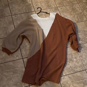 Chic Colorblock Crew Neck Sweater